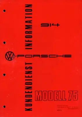 Porsche 914 Kundendienst Information Modell 1975