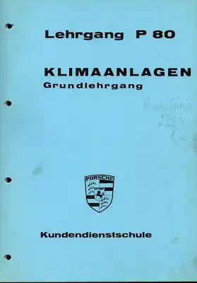 Porsche Klimaanlage Kundendienst Information 1981