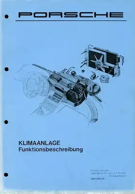 Porsche Klimaanlage Kundendienst Information 1981