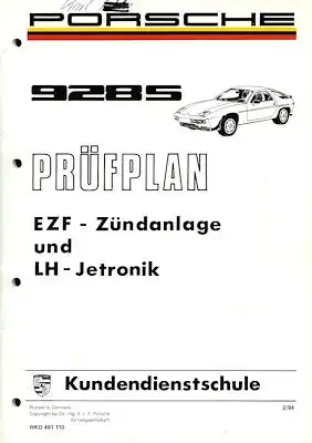Porsche 928 S Kundendienst Information 1984