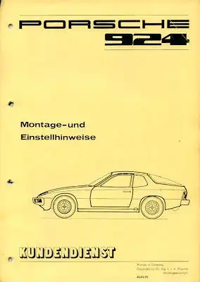 Porsche 924 Kundendienst Information ca. 1978