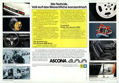 Opel Ascona 400 Prospekt 1981