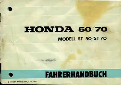 Honda Dax ST 50 / 70 Bedienungsanleitung 1972