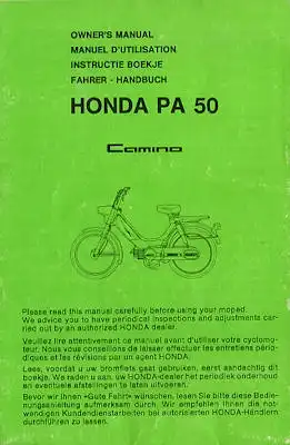 Honda PA 50 Camino Bedienungsanleitung 6.1976