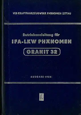 IFA Phänomen Granit 32 Bedienungsanleitung 1954