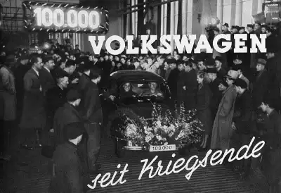 VW 100 000 Volkswagen Prospekt 1950