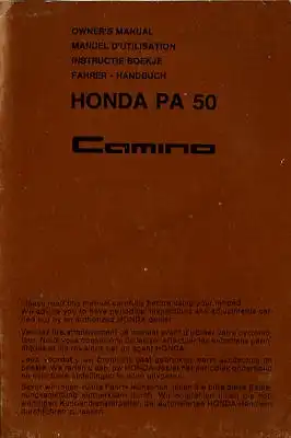 Honda PA 50 Camino Bedienungsanleitung 1978