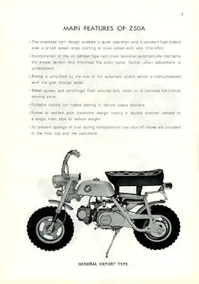 Honda Monkey Z 50 A Reparaturanleitung 1971 e
