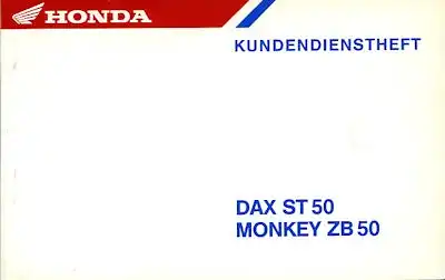 Honda Kundendienstheft Dax / Monkey 1988