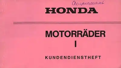 Honda Kundendienstheft typenunabhängig 1980er Jahre