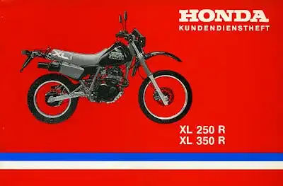 Honda Kundendienstheft XL 250 / 350 R 1980er Jahre