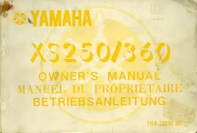 Yamaha XS 250 / 360 Bedienungsanleitung 1977
