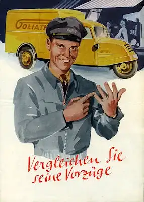 Goliath 0,75 to Dreirad Lieferwagen Prospekt ca. 1950