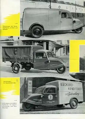 Goliath 0,75 to Dreirad Lieferwagen Prospekt ca. 1950