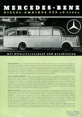 Mercedes-Benz O 3500 Prospekt 1950