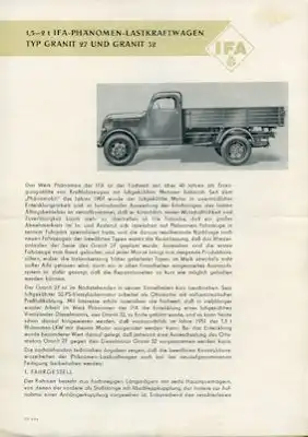 IFA Phänomen Granit 27 + 32 Prospekt 9.1951