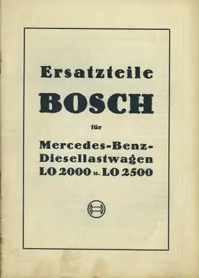Mercedes-Benz Bosch Ersatzteilliste für LO 2000 u 2500 5.1936