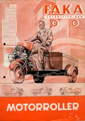Faka Dreirad Motorroller Prospekt 1950er Jahre