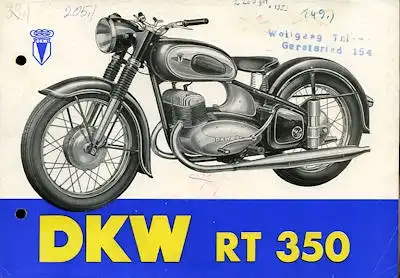 DKW RT 350 Prospekt 10.1953