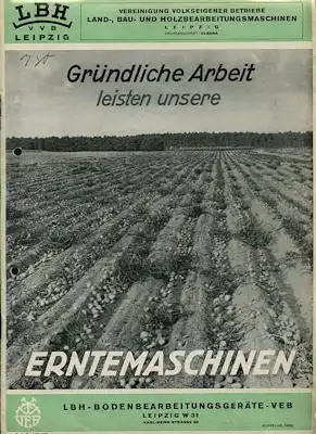 6 Erntemaschinen Prospekte der DDR 1950er Jahre