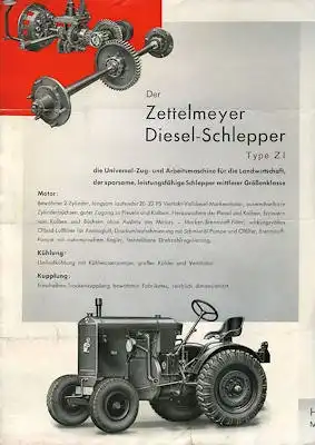 Zettelmeyer Diesel Schlepper Prospekt 8.1938