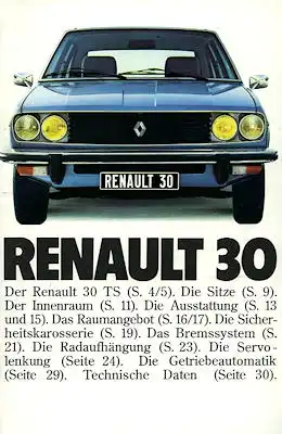 Renault 30 Prospekt ca. 1976