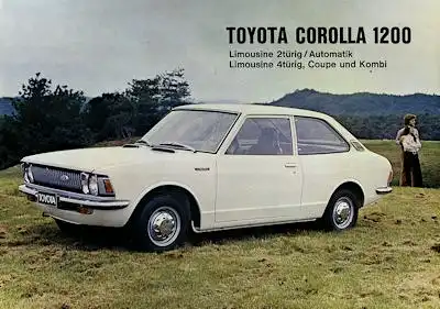 Toyota Corolla 1200 Limosine Kombi Coupé Prospekt ca. 1974