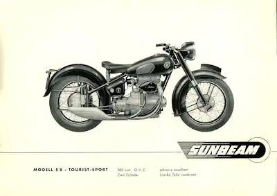 Sunbeam S 7 + S 8 Schweizer-Prospekt 1950er Jahre