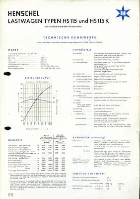Henschel HS 115 + HS 115 K Prospekt 9.1955