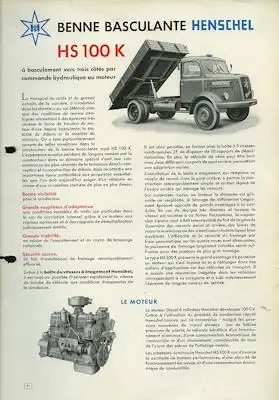 Henschel HS 100 K Prospekt 9.1954 f