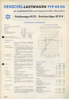 Henschel HS 115 Prospekt 3.1955