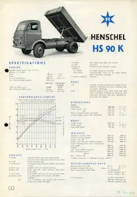 Henschel HS 90 K Prospekt 8.1958 e