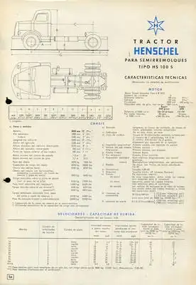 Henschel HS 100 S Prospekt 9.1958 sp
