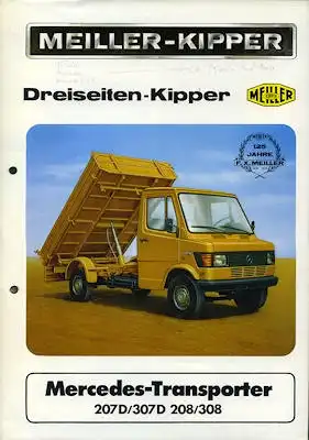 Mercedes-Benz Meiller Dreiseiten-Kipper Prospekt 1975