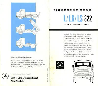 Mercedes-Benz L LK LS 332 Prospekt 1959