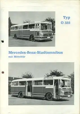Mercedes-Benz Omnibus O 322 brochure 1960s