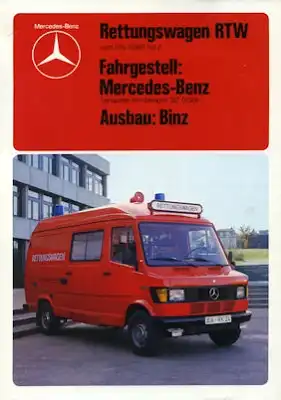 Mercedes-Benz Rettungswagen RTW Binz Prospekt 1980