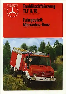 Mercedes-Benz Tanklöschfahrzeug TLF 8/18 Prospekt 1981
