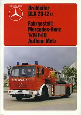 Mercedes-Benz Drehleiter DLK 23-12 SE Prospekt 1983