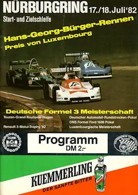 Programm Nürburgring 17.7.1982