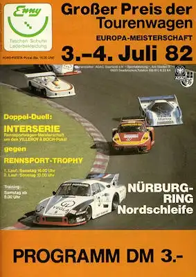 Programm Nürburgring 3.7.1982