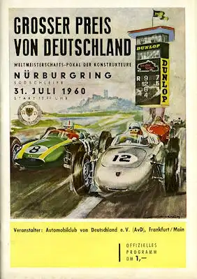 Programm Nürburgring 31.7.1960
