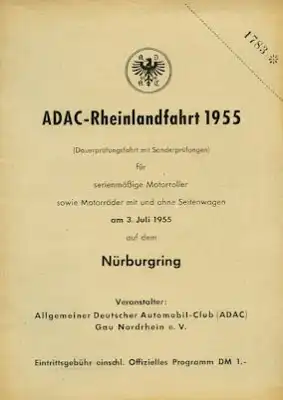 Programm Nürburgring 3.7.1955