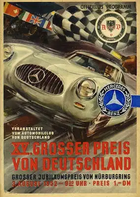 Programm Nürburgring 3.8.1952