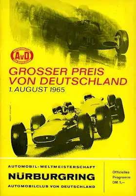 Programm Nürburgring 1.8.1965