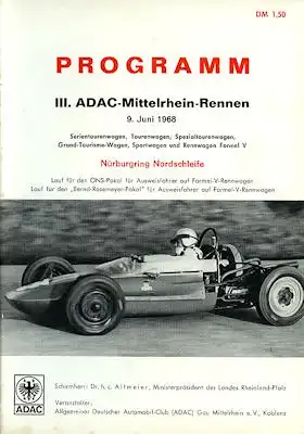 Programm Nürburgring 9.6.1968