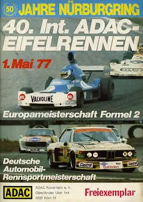 Programm Nürburgring 1.5.1977