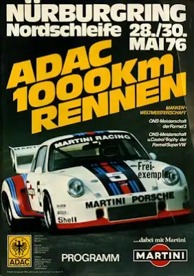 Programm Nürburgring 28.5.1976