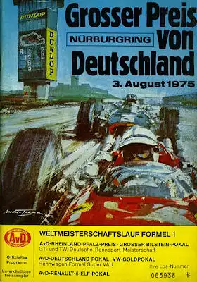 Programm Nürburgring 3.8.1975