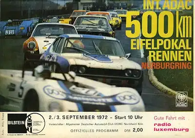 Programm Nürburgring 2.9.1972